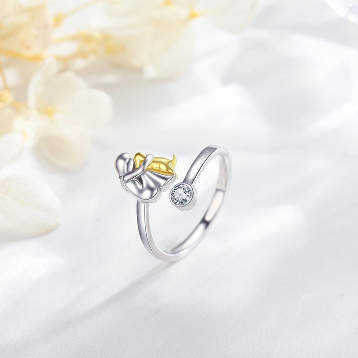 Anello regolabile in argento sterling 925 con zirconia – Artigianale