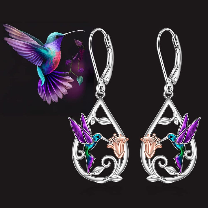 Splendida collana con colibrì per donna, con orecchini abbinati