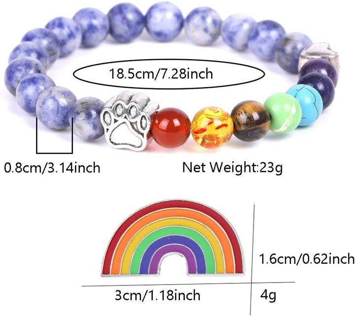Braccialetto souvenir del Ponte Arcobaleno – Set di 7 perline dei chakra
