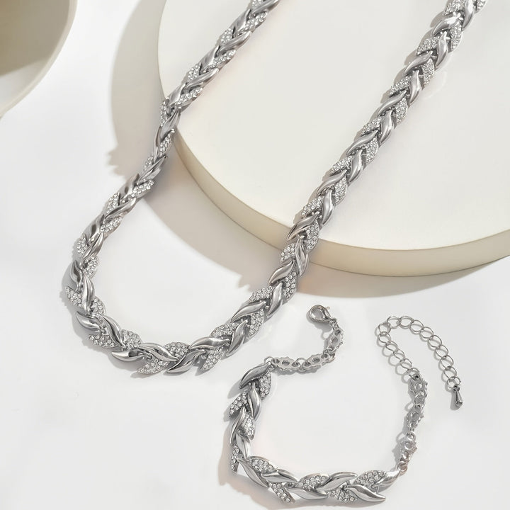 Elegante set a coda di pesce con vetro e gemme