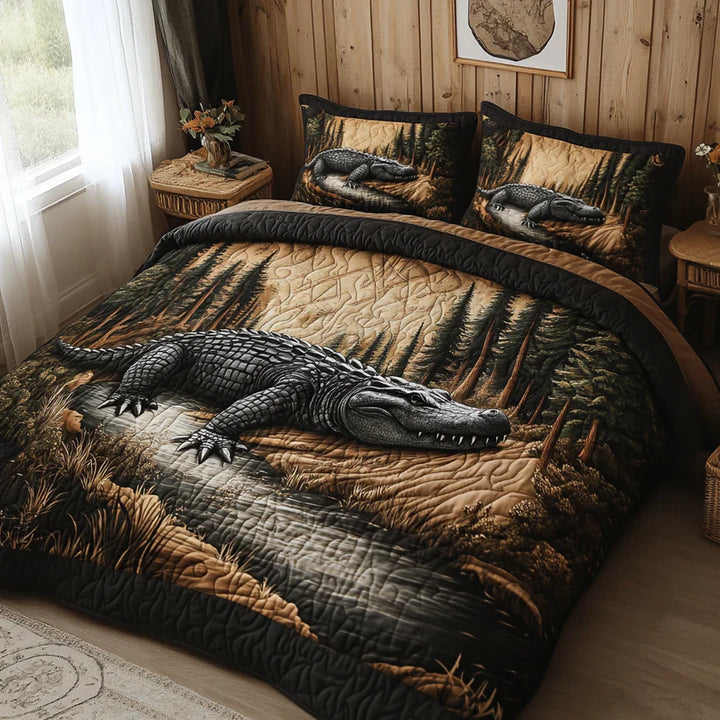 Set di biancheria da letto trapuntata in 3 pezzi - Animali della Foresta
