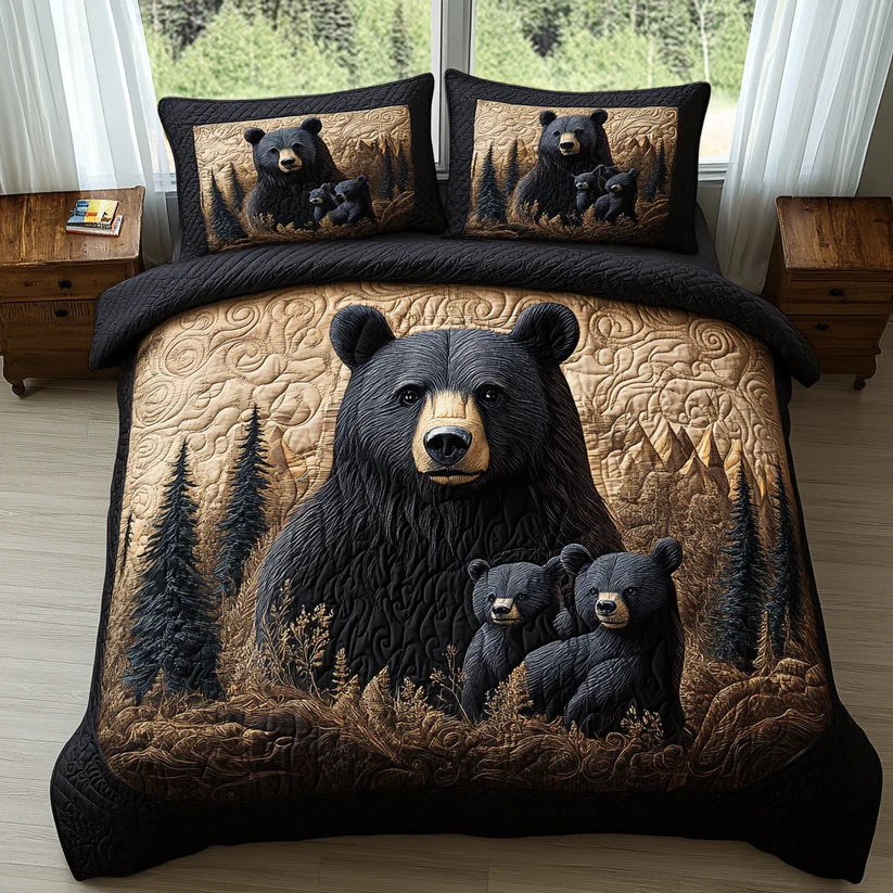 Set di biancheria da letto trapuntata in 3 pezzi - Animali della Foresta