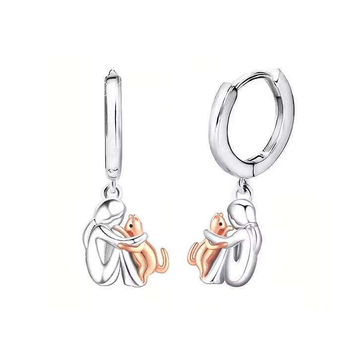 Collana ciondolo gatto con orecchini abbinati