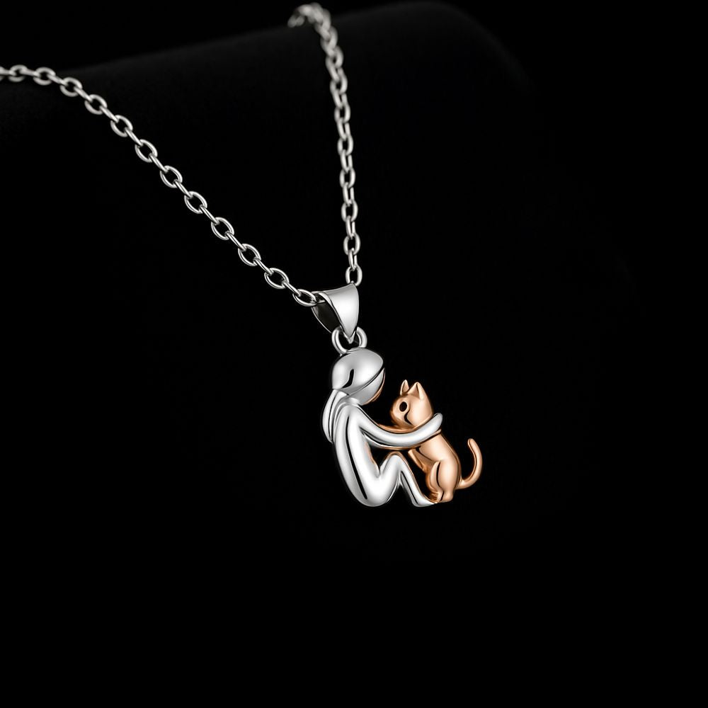 Collana ciondolo gatto con orecchini abbinati