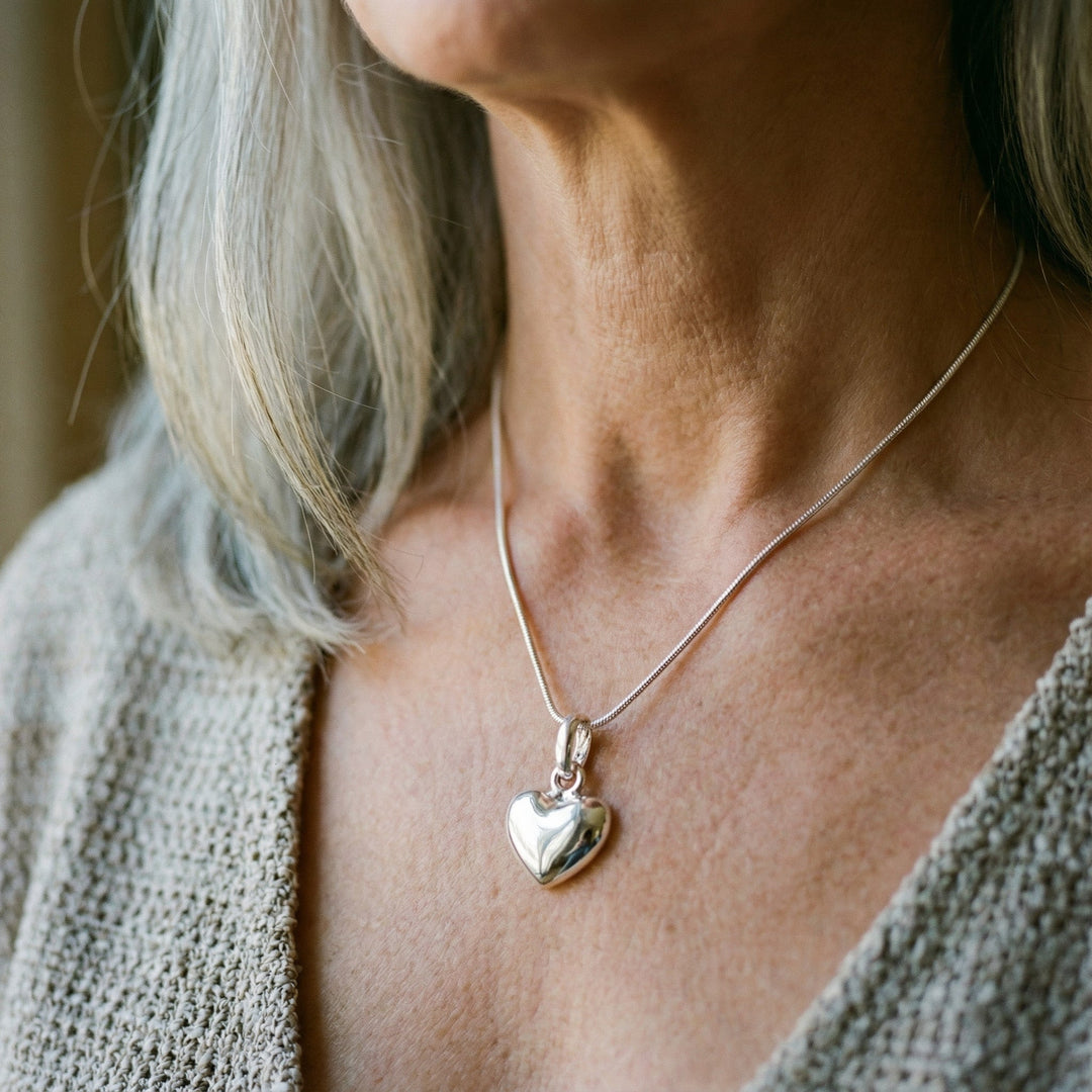Collana in argento a forma di cuore