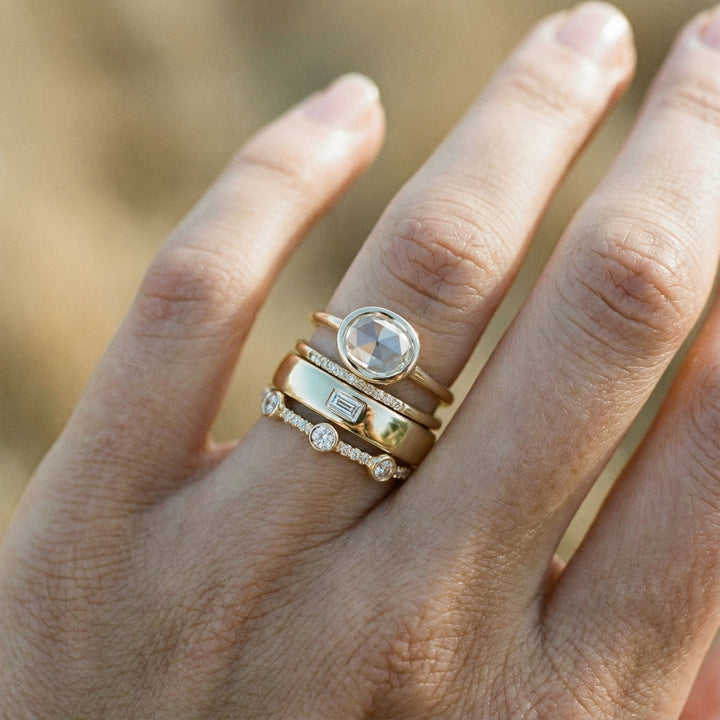 Set di anelli vintage in oro con zircone