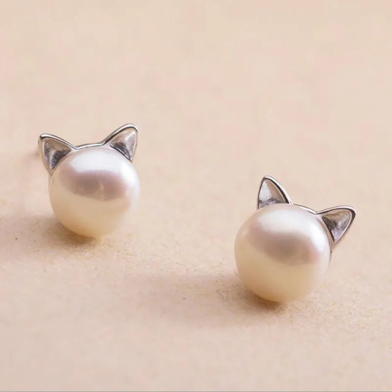 Orecchini in argento sterling con perla occhio di gatto