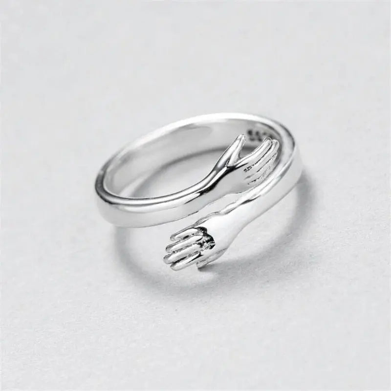 Adjustable Silver “Embrace” Style Ring