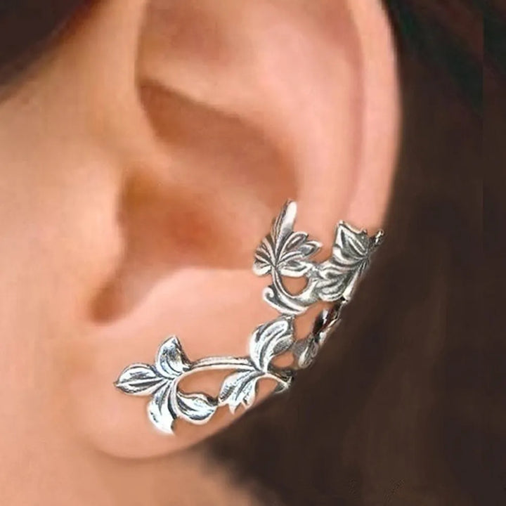 Orecchini vintage floreali con chiusura a clip