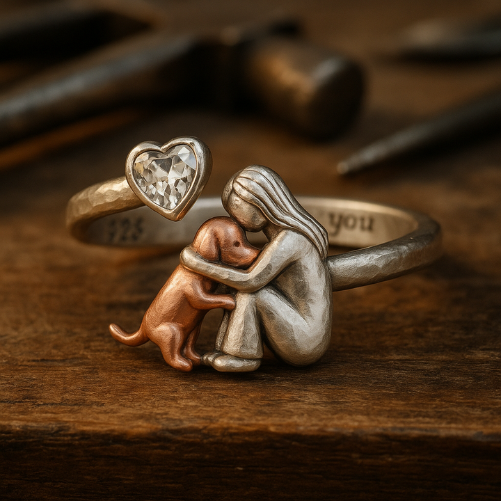 Collare per cani in argento sterling 925 – Artigianale con zirconia a cuore e vestibilità regolabile