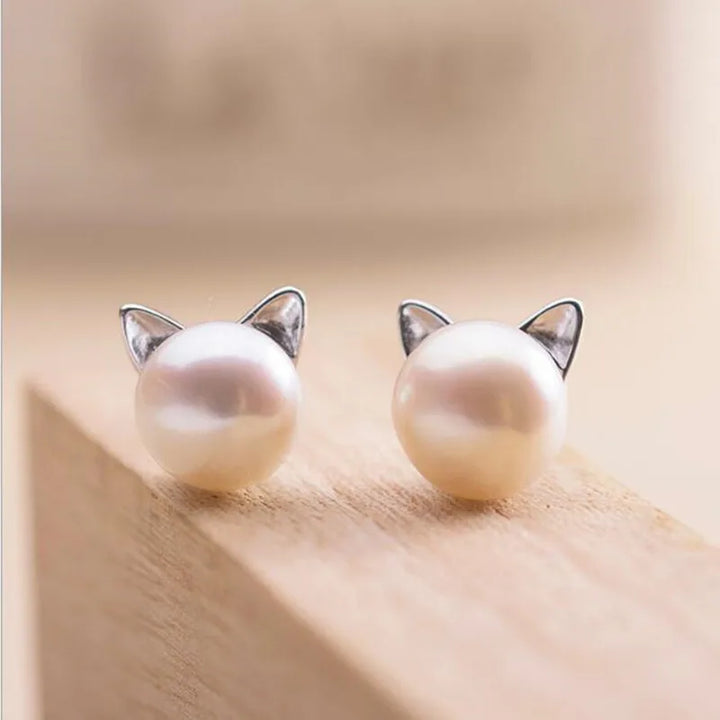 Orecchini in argento sterling con perla occhio di gatto