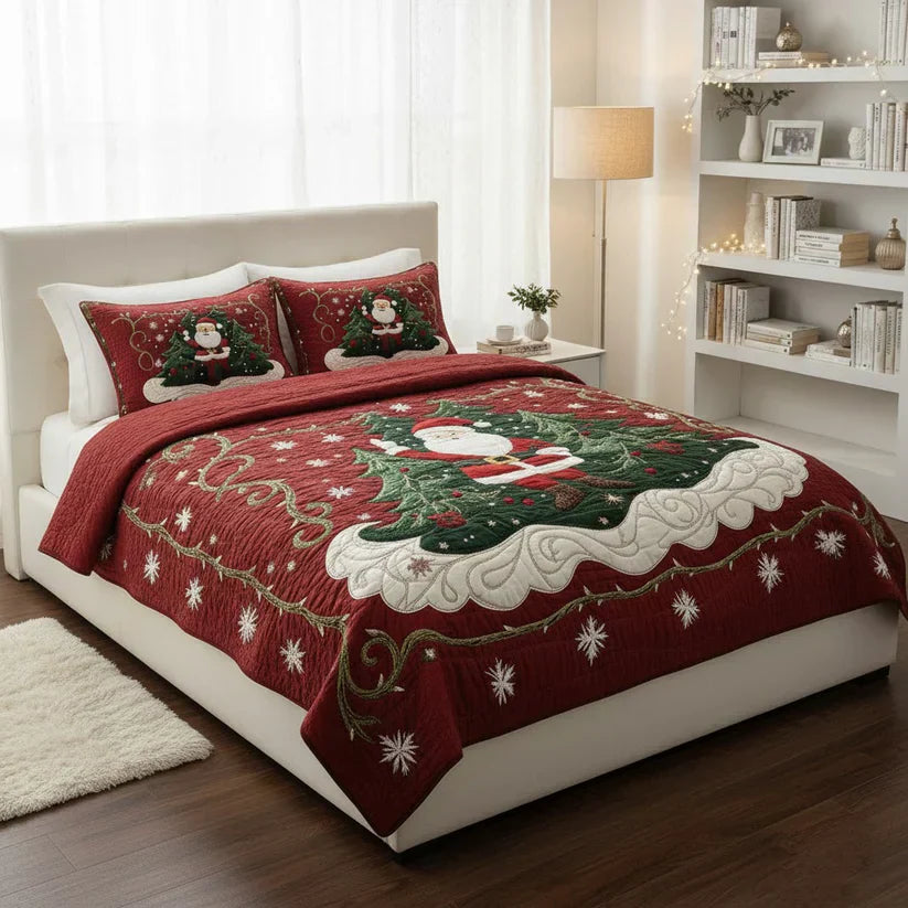 Set di biancheria da letto trapuntata in 3 pezzi - Laboratorio di Babbo Natale