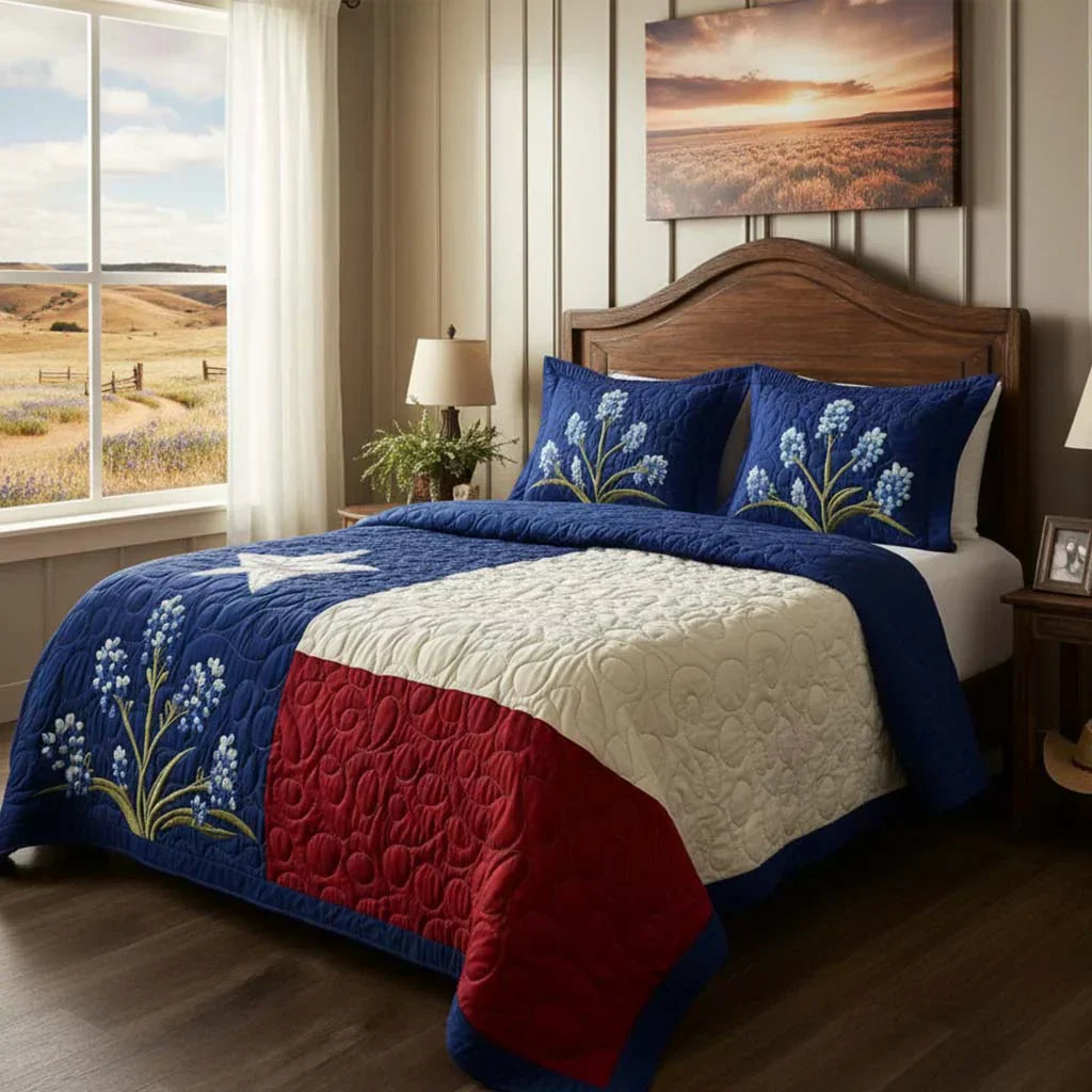 Set di biancheria da letto trapuntata in 3 pezzi - Orgoglio del Texas