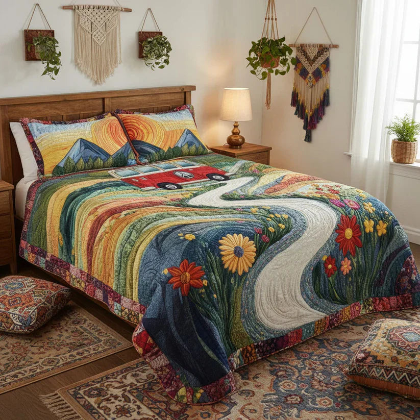 Set di biancheria da letto trapuntata in 3 pezzi - Viaggio Vintage