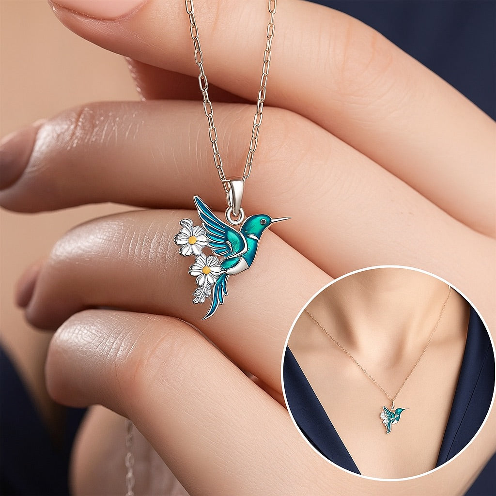 Splendida collana colibrì con orecchini abbinati