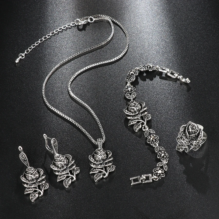 Elegante set in argento e zircone