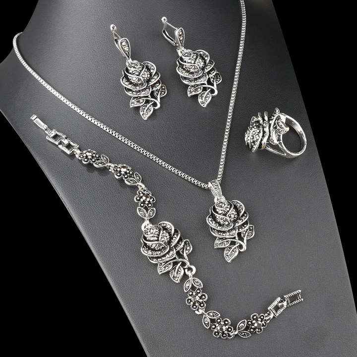 Elegante set in argento e zircone