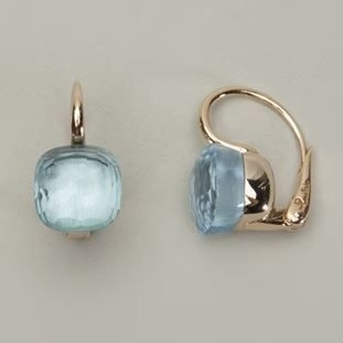 Orecchini vintage blu con zirconia incastonata
