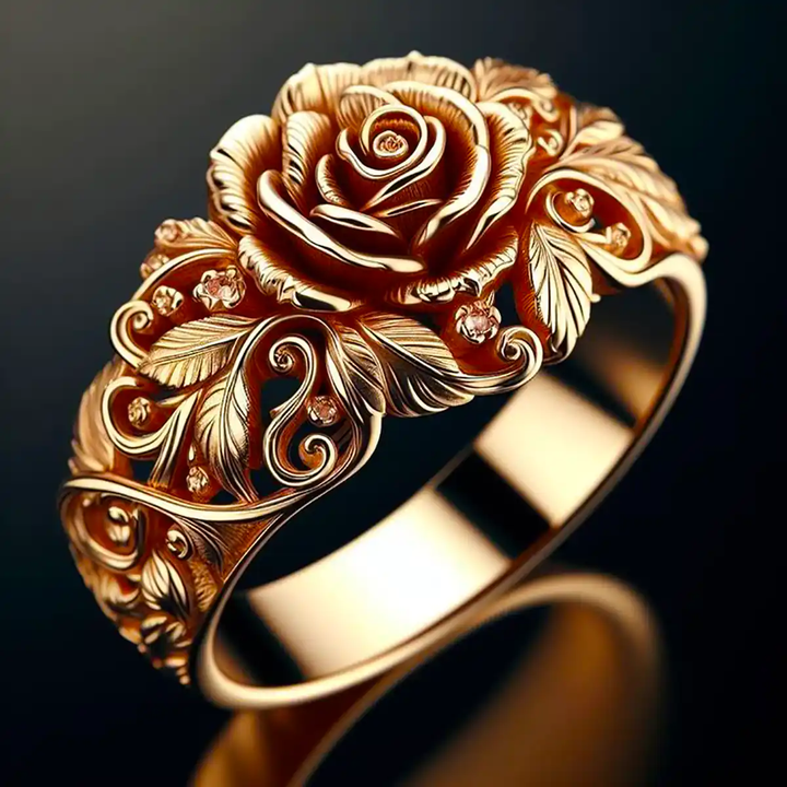 Anello fiore dorato