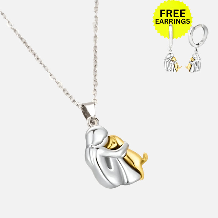 Collana ciondolo 'Abbraccio' con orecchini abbinati